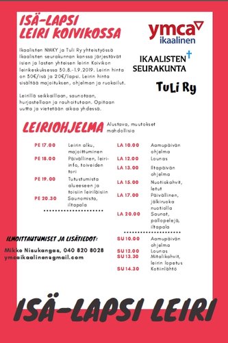 Isä-lapsi leiri Koivikossa Isä-lapsi leiri Koivikossa